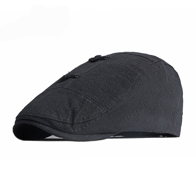Béret à visière plate pour femmes, casquette de printemps et d&#39;été à la , chapeau d&#39;artiste à visière, casquette de journal de Style National,: Black