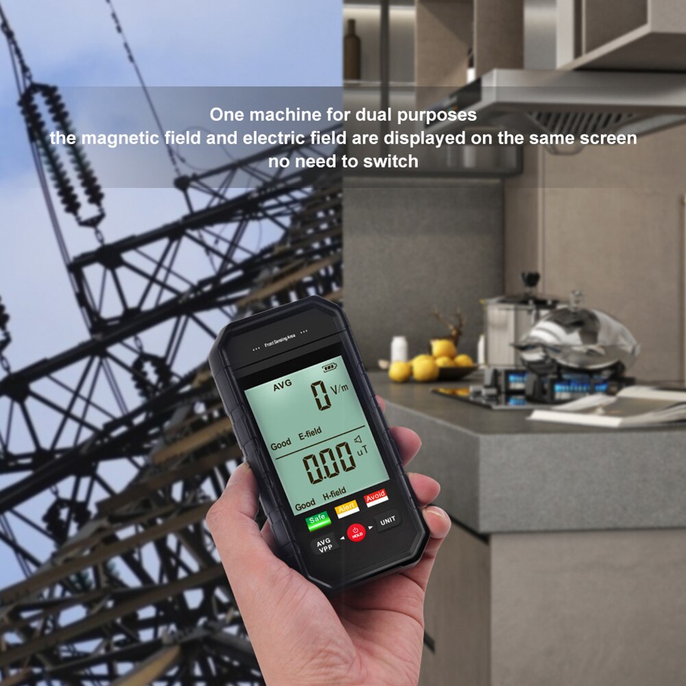 ET925 Electromagnetic Radiation Tester Electric Field Magnetics Field Radiation Test Data Hold Sound Light Alarm