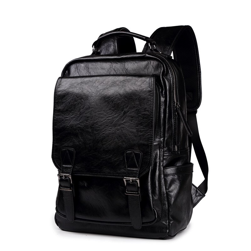 Männer Frauen Wasserdichte Leder Rucksack Dicken PU-Leder Reise Rucksack Schul Männlichen Laptop Rucksack mochila Taschen