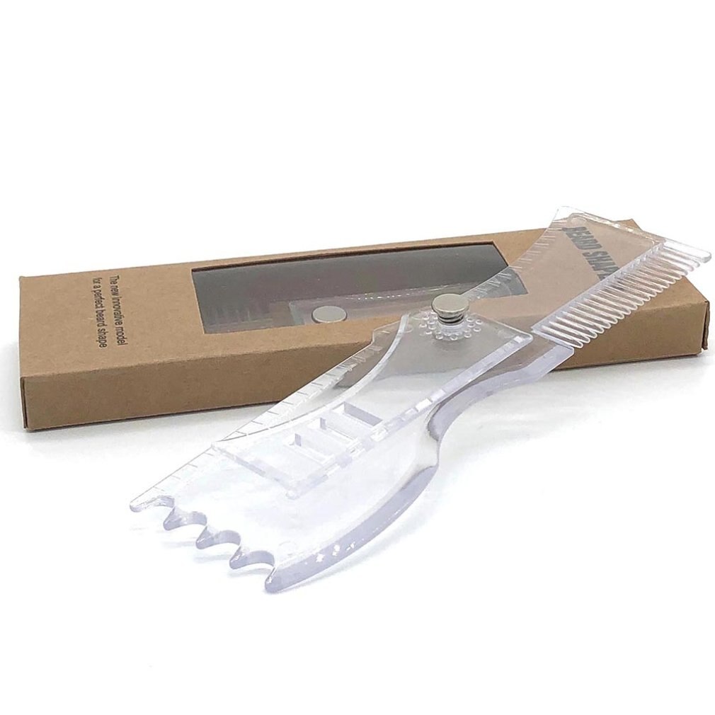 Men's Beards Combs Beard Shaping Tool Trimming Shaper Template Comb Transparent Beauty Tool For Hair Beard Trim Templates