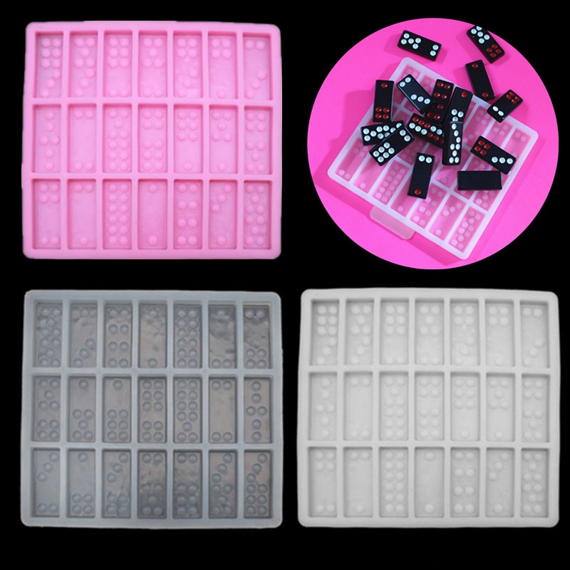 Silikone domino skimmel chokolade kage slik polymer ler domino epoxyharpiks skimmel domino spil casino sjov kunst håndværk