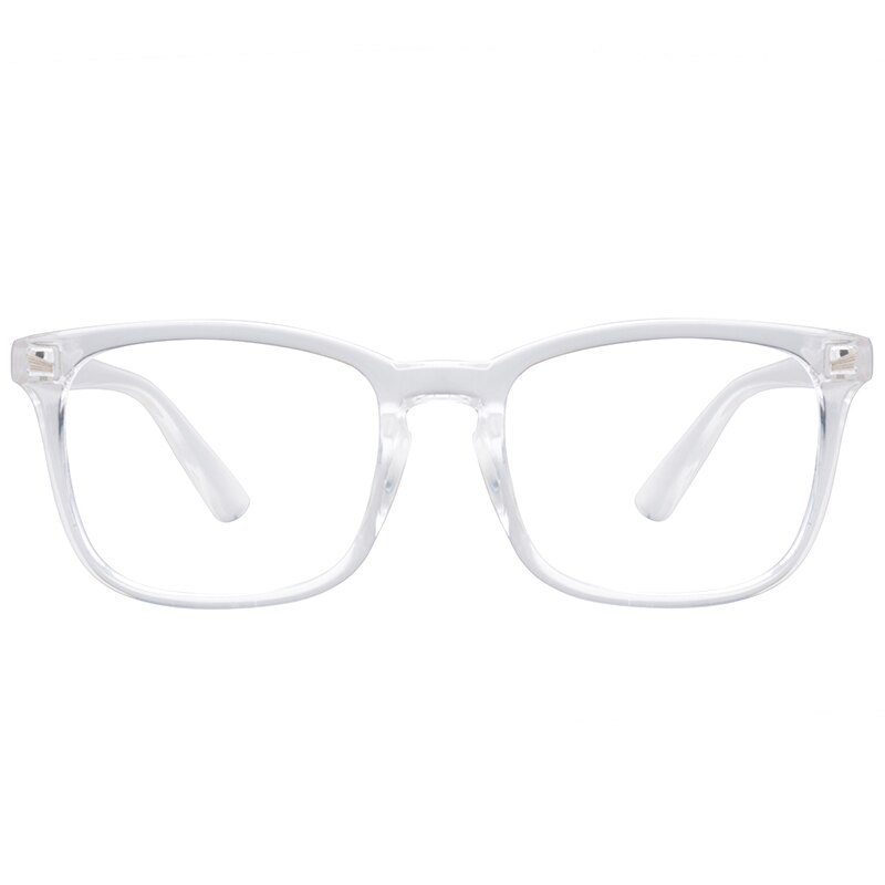 COASION Blue Light Blocking Glasses for Women Men Square Nerd Eyeglasses Frame Computer Game Glasses UV Protection CA1396A: C7 Transparent