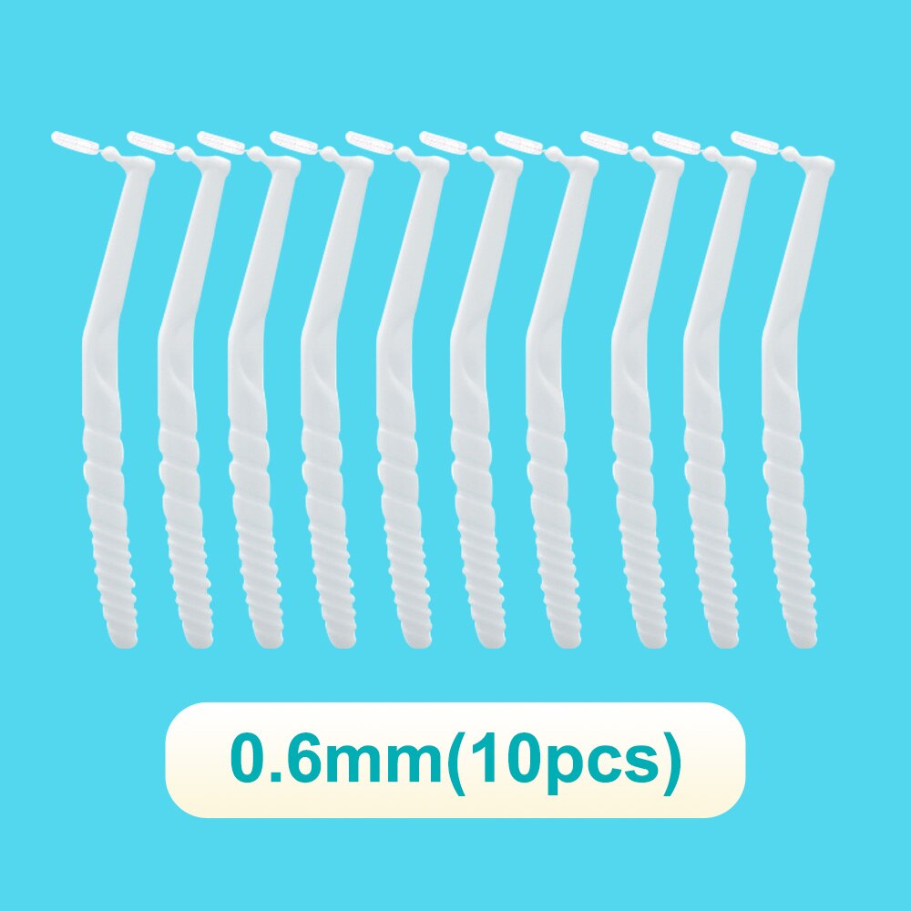 Cofoe 10/20 stk interdentalbørste rensekorreksjon munnpleie tannbørster tannstell for voksne tannrenseverktøy: 0.6mm
