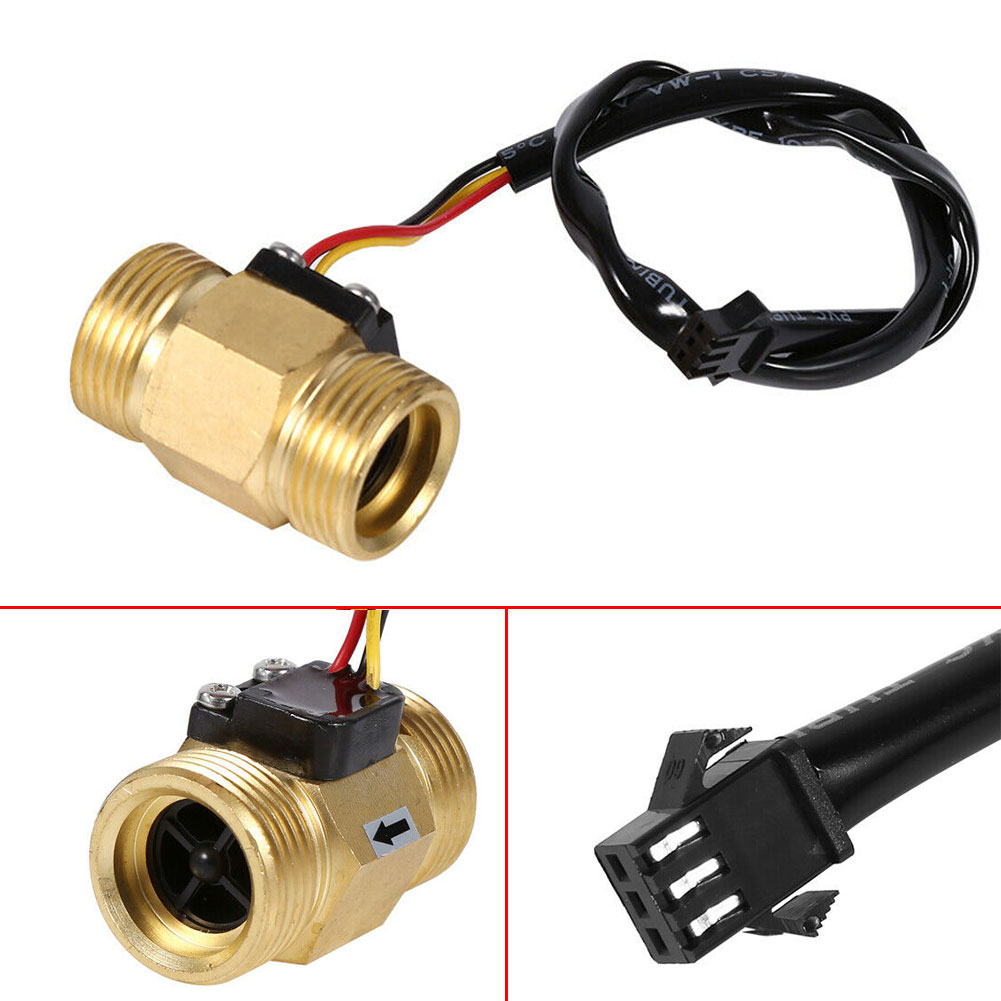 Liquid Water Flow Sensor Flowmeter Easy Install Measurement 1.75MPa Durable G3/4inch DN20 Copper Stable Home Meter Replacement