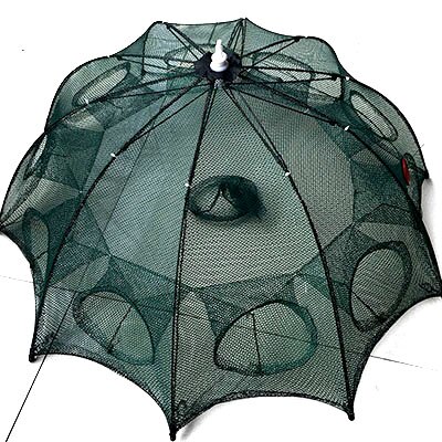 Składana sieć rybacka 4/6/8/10/12/16/20 otwór składane przenośne automatyczne wędkowanie krewetki pułapka ryby Strzebla Krab przynęty rzucać siatka pułapka P: 10 Sides 10 Holes