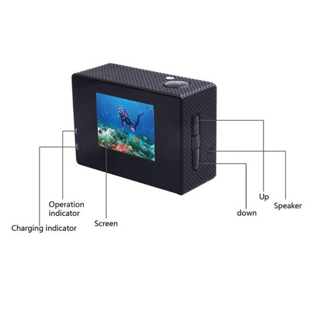 Action kamera sport udendørs mini kamera vandtæt cam skærm undervands kamera farve vandafvisende videoovervågning