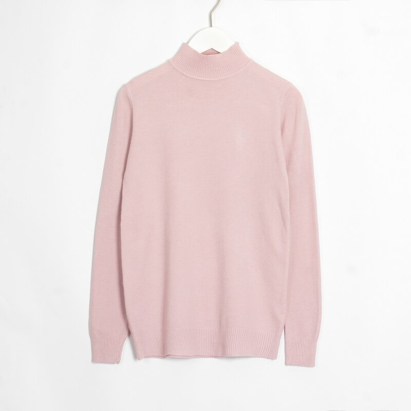 Wixra klassiske pullovere og trøjer alle base matcher langærmede afslappede tynde trøjer slim fit stram sweater efterår vinter: Lyserød