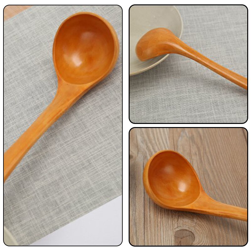 1pc non-stick panne naturlig tre turner tre spatel tre spade tre suppe skje kjøkkenverktøy kokekar ris skje servise