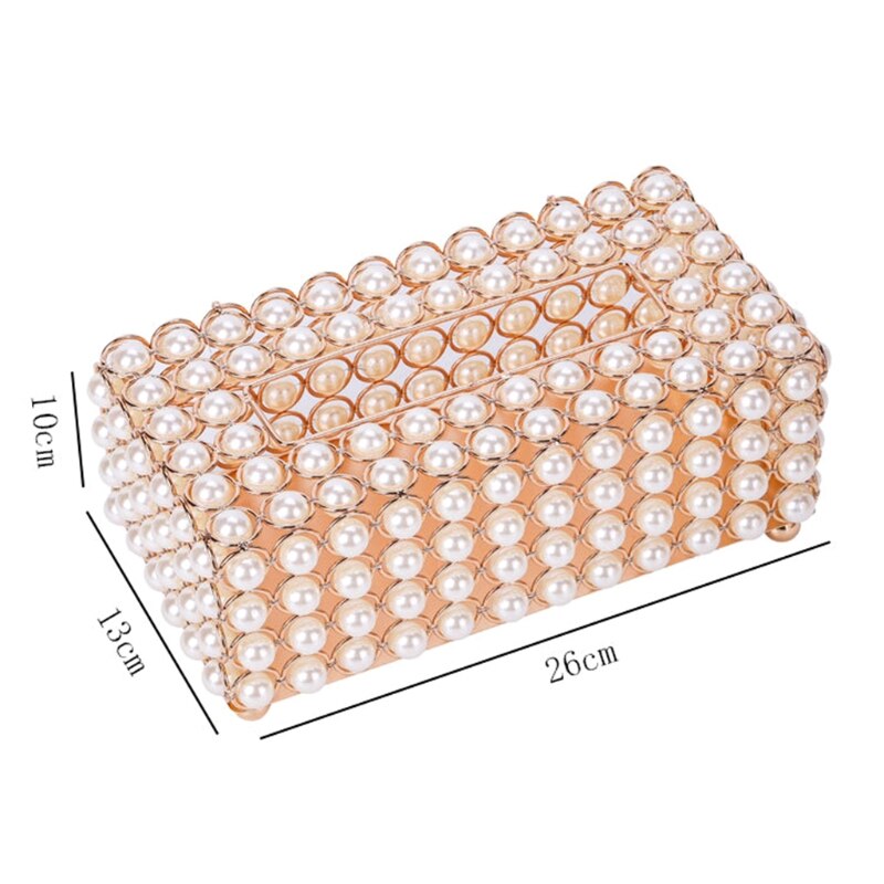 Luxe simulatie parel tissue doos opbergdoos bureau servet papier container: Ik