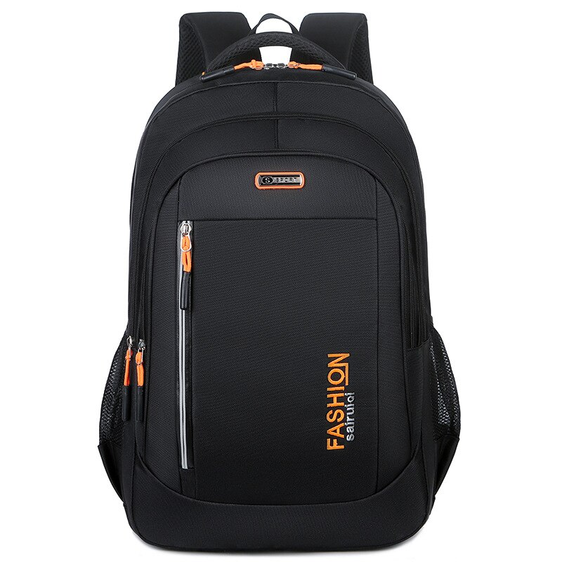 Grande capacidade dos homens mochila para meninos adolescentes sacos de escola náilon bolso multifuncional estudante volta pacote masculino 2021: Laranja