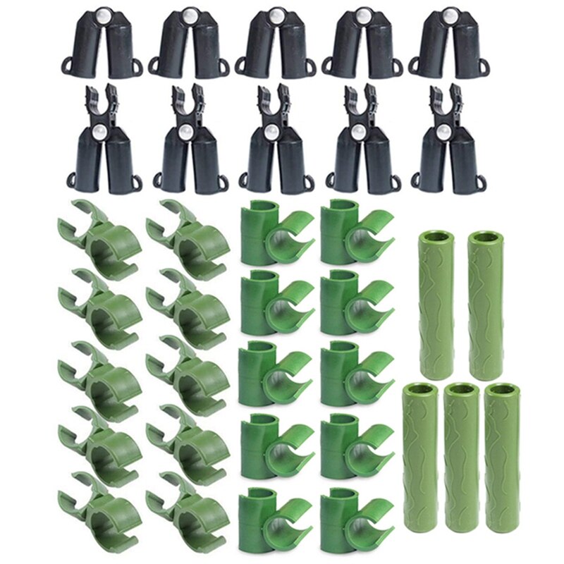 35Pcs Bracket Climbing Frame Set Plant Pile Connector Clip Connecting Cross-Buckle Fixing Joints Plastic Garden Tools