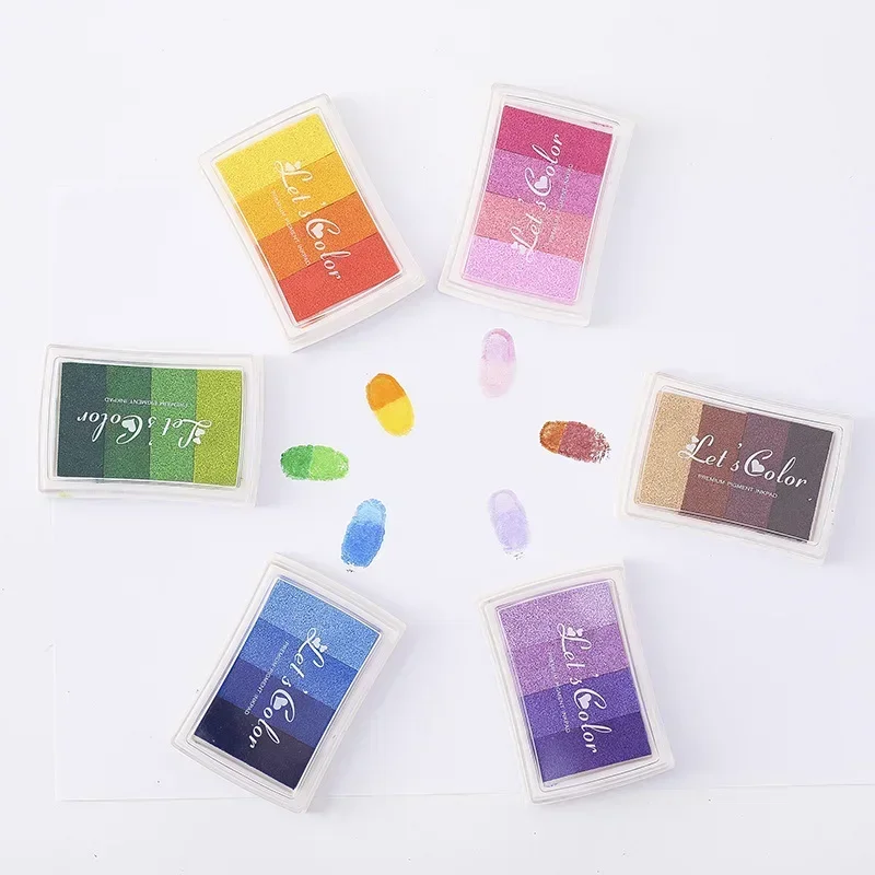 20 Colors Inkpad Rubber Stamp Handmade DIY Craft Oil Based Ink Pad Fabric Wood Paper Colorful Cartoon Finger Print Scrapbooking