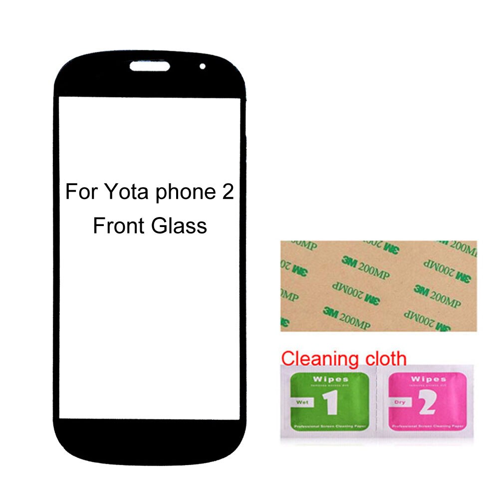 Panel de cristal exterior frontal con pantalla táctil para teléfono Yota 2 YD201 accesorios de herramientas para teléfono: Black No Tools