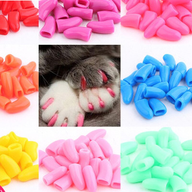 Protectores de silicona para uñas de gato, protectores suaves para uñas de gato, garra de gato, SUMINISTROS DE ASEO, 20 Uds.