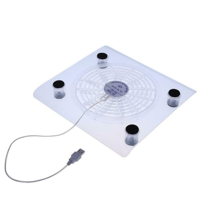 Genomskinlig stor kylfläkt laptop kylare usb led display kylplatta stativ för 15 tum bärbar dator stor kylfläkt: Default Title