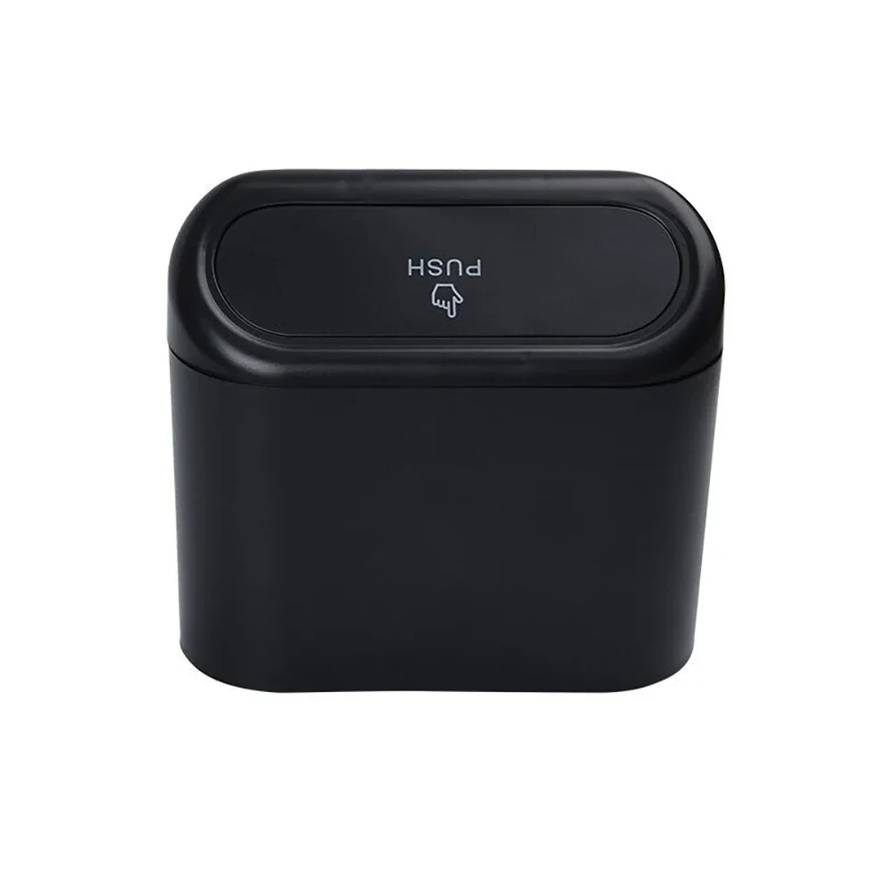 Cubo de basura para coche, cubo de basura colgante, caja de basura dura de presión ABS con tapa, organizador de fila trasera plegable multifuncional Universal: Default Title