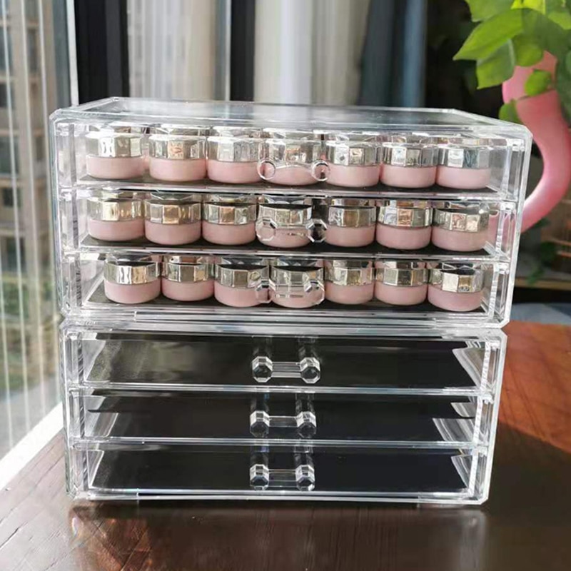 3/4/5 lager nagelförvaringslåda kosmetisk arrangör smink nagellack förvaringslåda akryllåda smycken lagring transparent låda