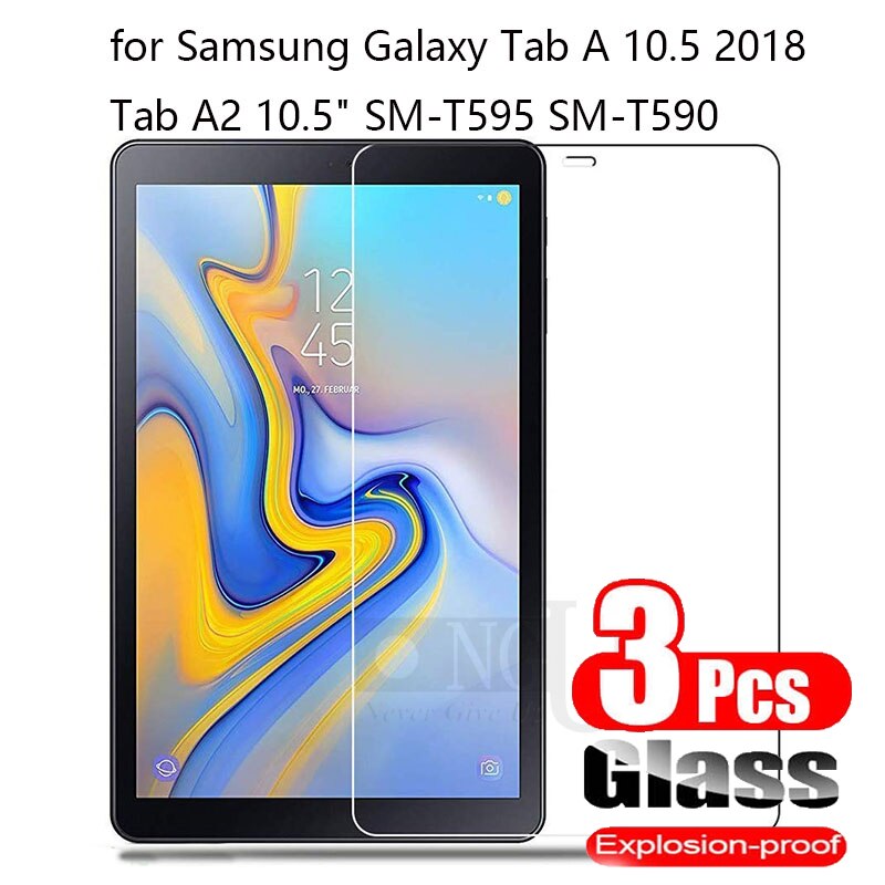 3 Pièces Protecteur D'écran pour T590 T595 En Verre Trempé pour Samsung Galaxy Tab A 10.5 Onglet A2 10.5 "SM-T595 SM-T590 Tablette Film