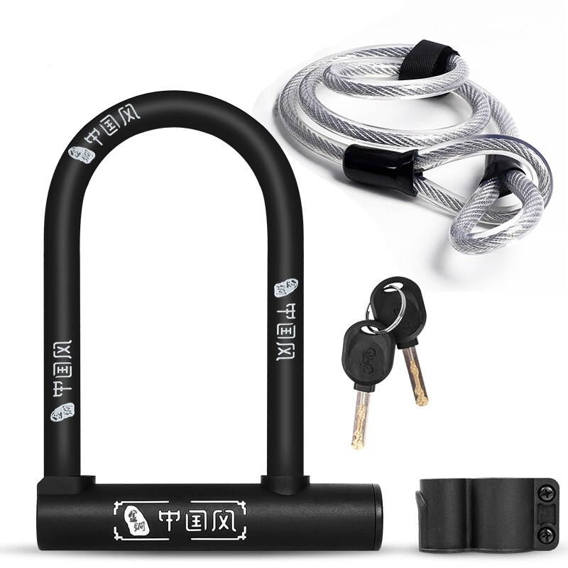West biking bold bike u lock zink legering lås kerne cykellås mtb landevejscykel motorcykel lås tyverisikring cykellås med beslag: Kabellåsesæt