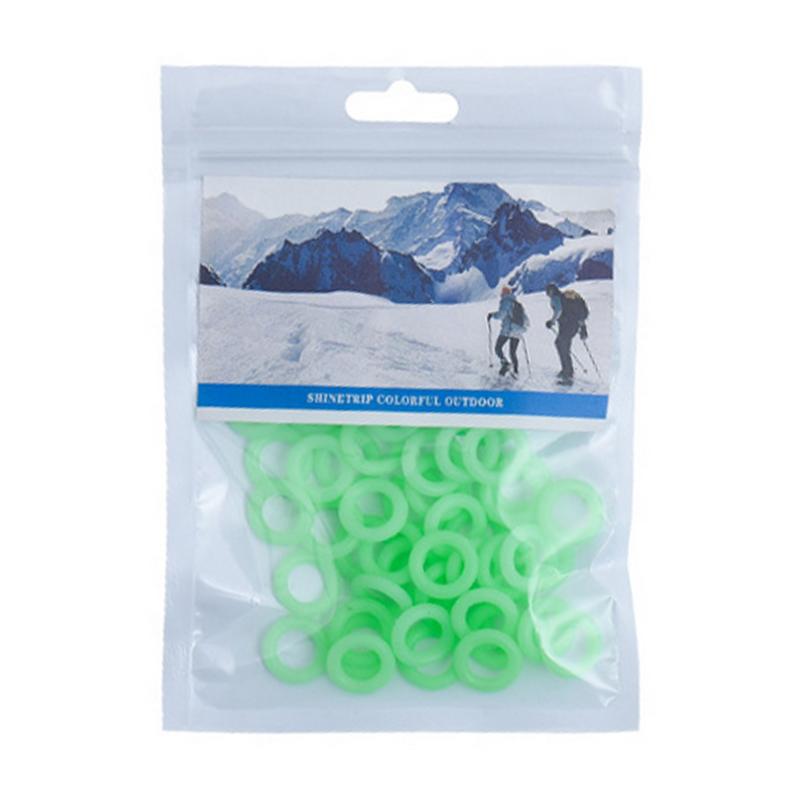 20/50x Zelt Nagel Fluoreszierende Ringe Silikon Leuchtenden Multifunktions Ring für draussen Camping Zelt Zubehör: 50Stck