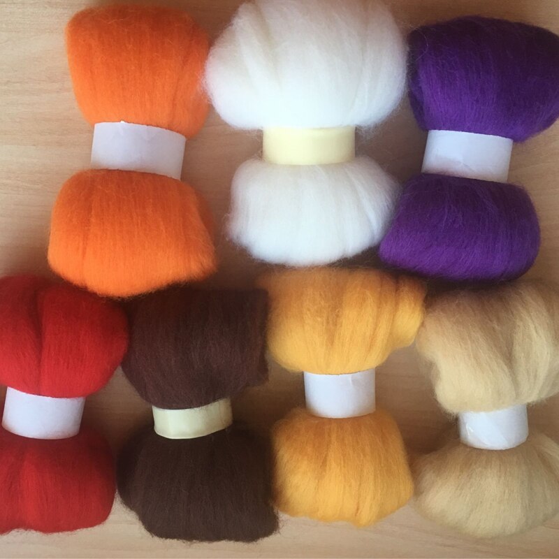 Color Raw Felt WFPFBEC wool for felting 70g 7colors 10g/color – Grandado