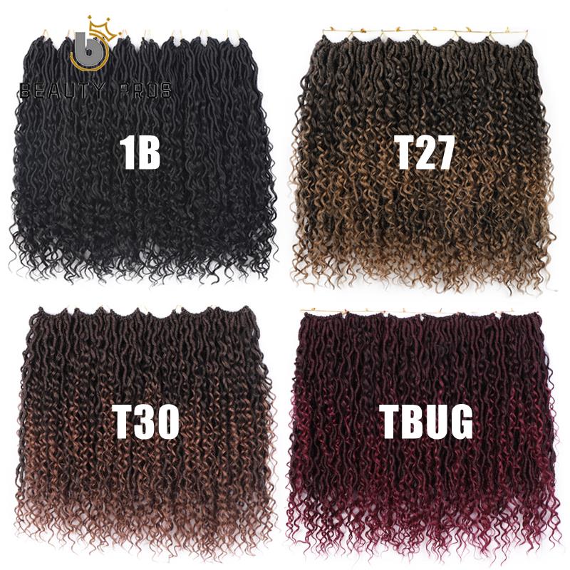 18inch Messy Goddess Faux Locs Curly Crochet Braid Bohemian Soft Synthetic Braids Hair Extensions