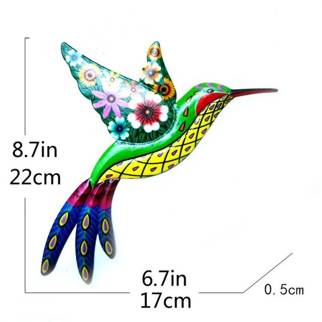 Oiseau colibri en fer forgé, artisanat d&#39;art Mural pour salon, jardin, bureau, décoration murale de chambre à coucher: yellow green