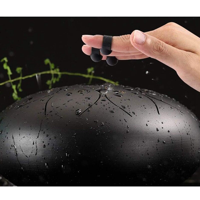 Steel Tongue Drum Finger Covers, Silicone Knocking Finger Sleeves Handpan Mallet Finger Sleeves for Beginners (8 Pcs)