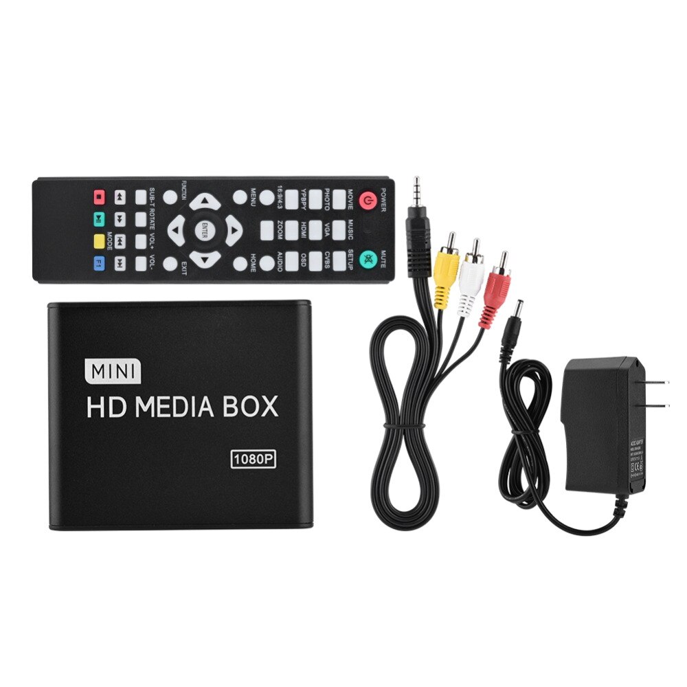 Reproductor multimedia estéreo 1080P AV/YPrPb/HDMI salida HDMI reproductor multimedia para enchufe estadounidense