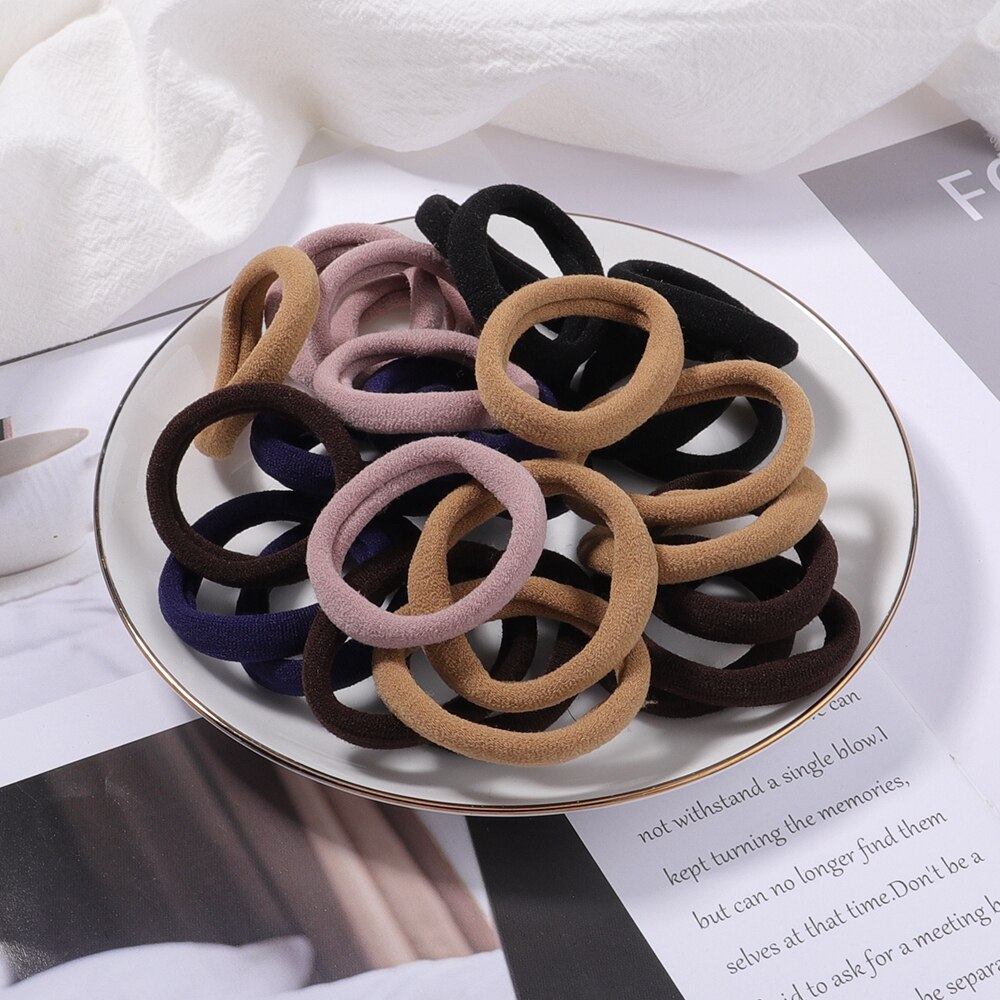 Juego de 30/50 unids/set de gomas elásticas para el pelo para mujer, coletero, diadema, bandas de goma coloridas, accesorios para el cabello de