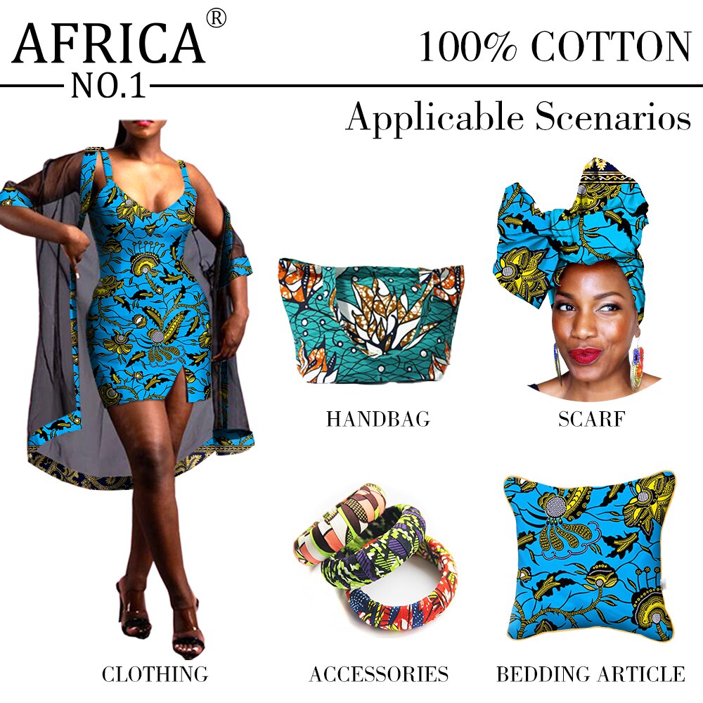 African Traditional Style Ankara Rell Wax Fabric Print Cotton Fabric for Sewing for Diy