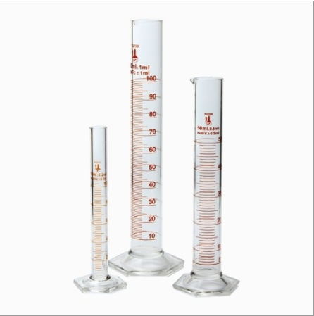 Glass Cylinder Accurate Class A 3.3 Borosilicate Glass Lab Glassware 3 Piece Set 10, 50 & 100ml