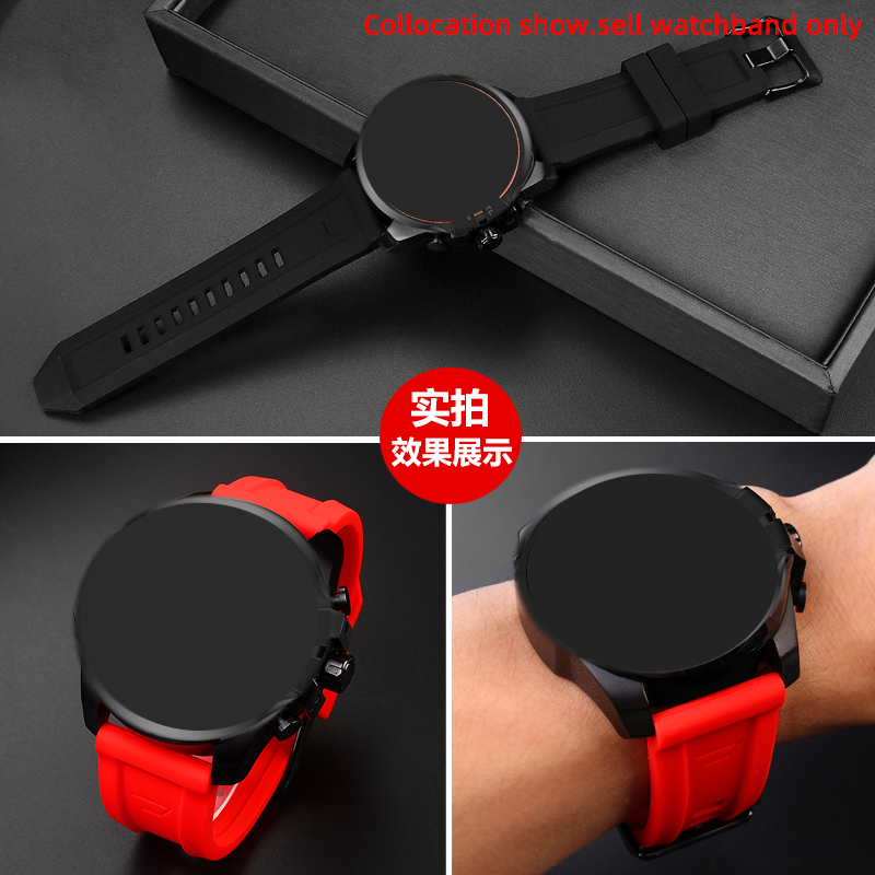 Silicone Rubber Watch Band for Diesel Dz4318 4323 4283 7315 4476 4496 4427 7395 Waterproof Soft Large Strap 24 26mm