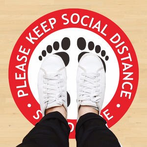 Public area Social Distancing Floor Sticker Indoor Ground Sticker Safety Floor Sign Decal Sticker for Crowd Control Guidanc
