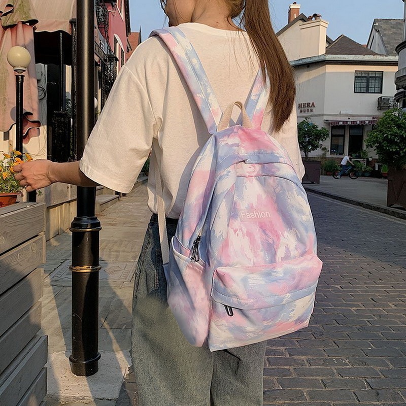 Femmes sacs à dos dégradé couleur sacs d'école pour les adolescentes rose sac de voyage étanche sac à dos ordinateur acolytes sac à dos