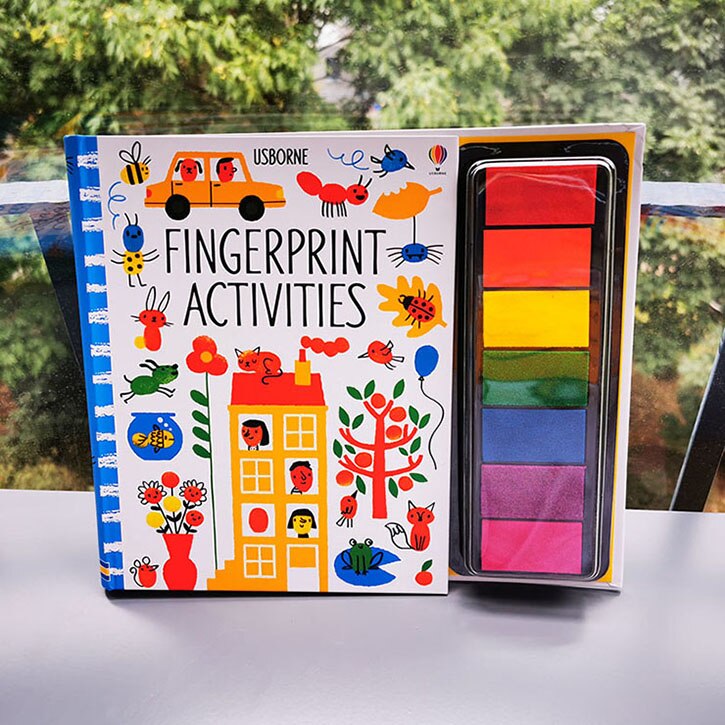 Children Fingerprinting Books with Rubber Stamps Ink Pad kids Activities Doodling Book Animal Garden Kindergarten DIY Craft Toy: funny B