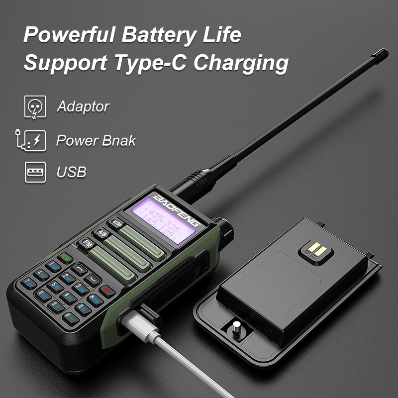 Baofeng UV16Pro V2 50KM CB Ham Radio Station bidirezionale amatoriale VHF potente 10watt UV16 Walkie Talkie Radio da caccia