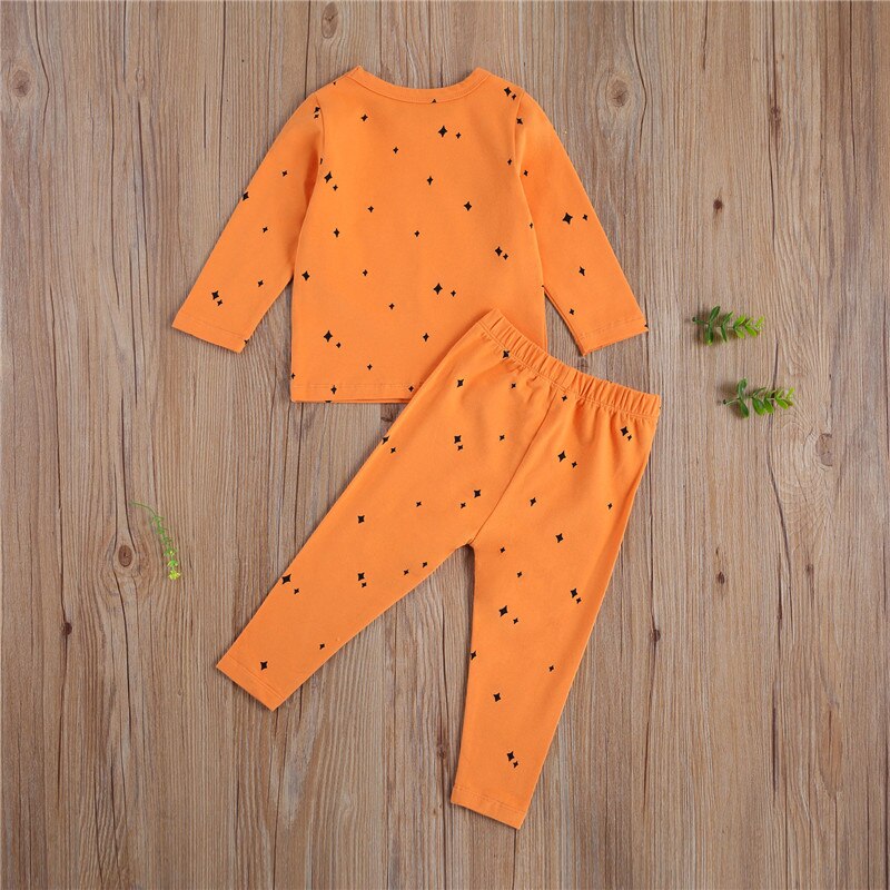 0-4Years Peuter Baby Jongen Meisje Herfst Kleding 2 Stuks Lange Mouw V-hals Hart Gedrukt Top Broek 4 Stijlen Pyjama Thuis nachtkleding