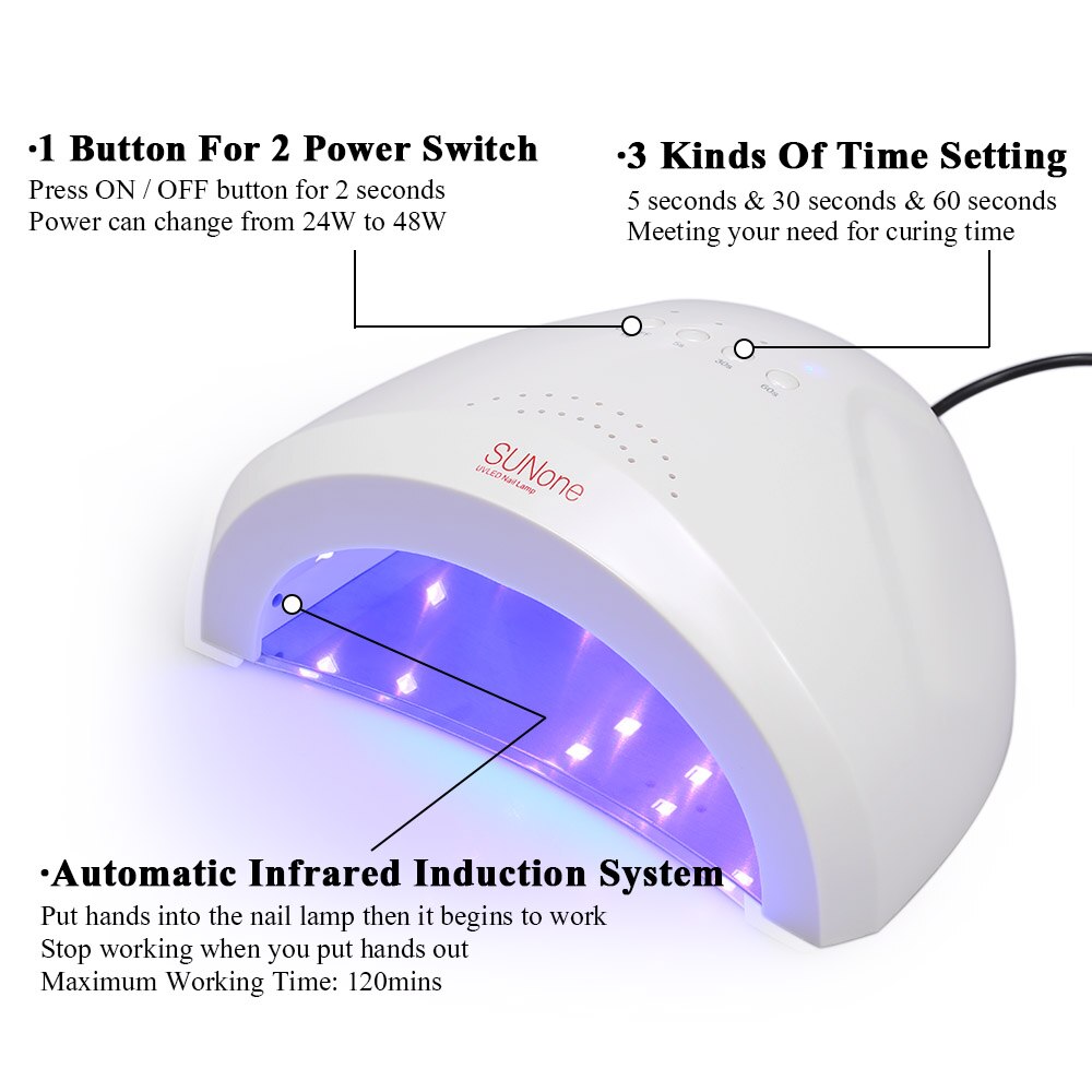 Abody-Lámpara de LED UV de 48W para uñas, secador de esmalte de Gel para uñas, máquina calefactora de luz blanca, juego de herramientas para salón de pintura y manicura