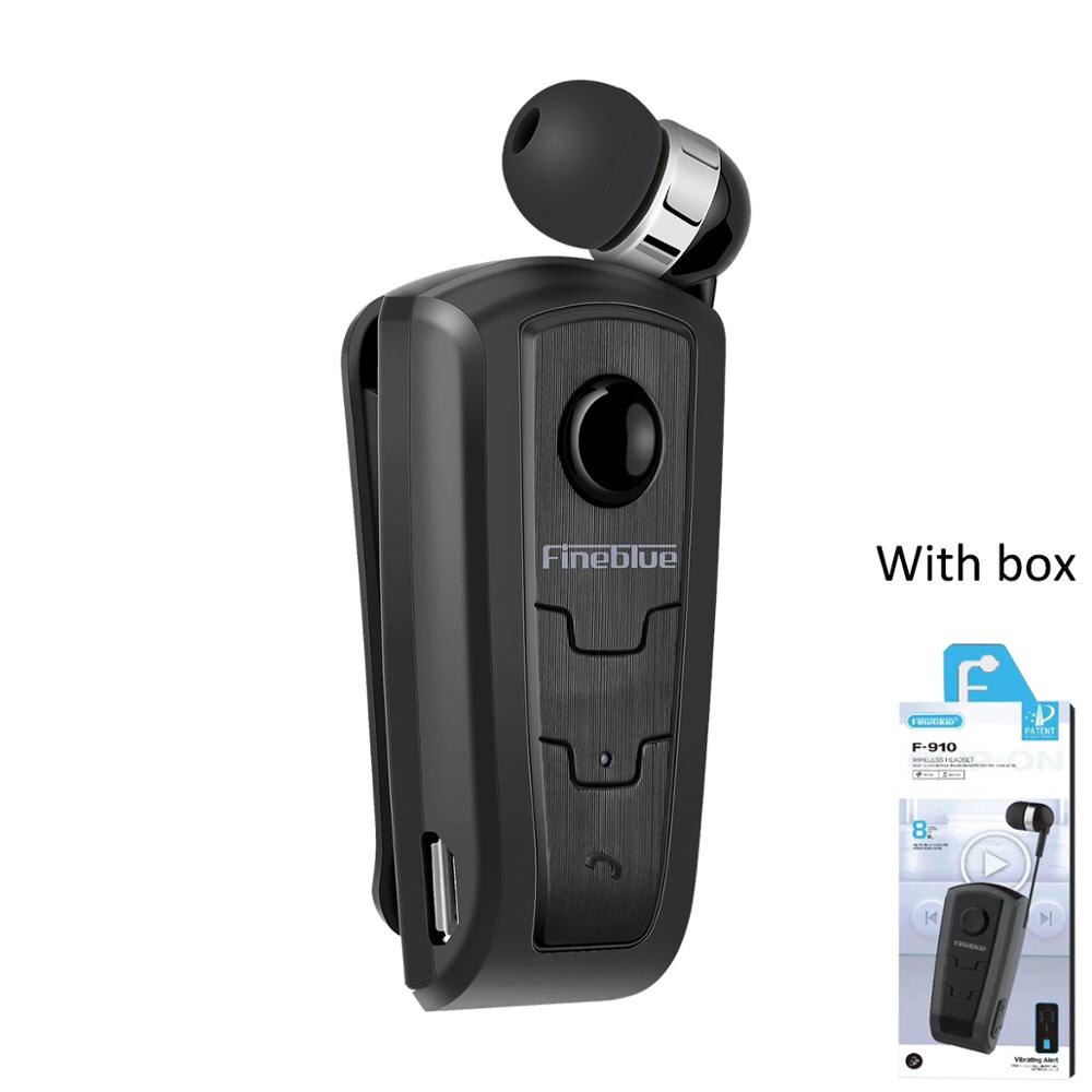 FineBlue F910 Mini Driver Wireless Auricolare Bluetooth Chiamate Ricordare di Vibrazione di Usura di Sport di Clip Corsa E Jogging Cuffie Auricolari: Black with box