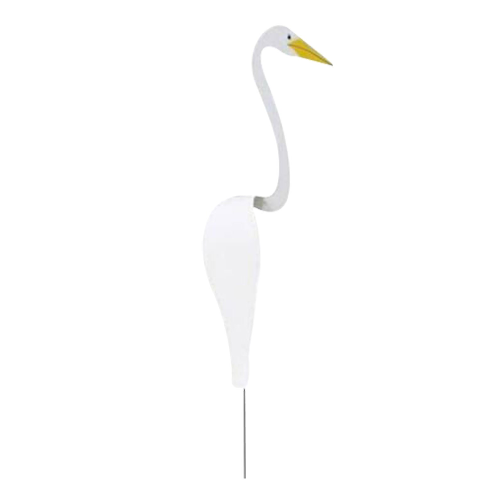 Trädgård flamingo vindindikator nyckfull roterande fågelskulptur helt underbar unik dynamisk fågelträdgård dekoration: Vit