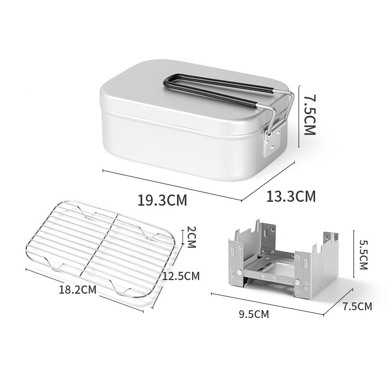 Mini Folding Stove Lunch Box Aluminum Alloy Picnic Box Ourdoor Camping Travel Hiking Fishing Food Containe Breafast Storage Box