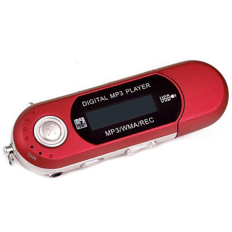 Populaire Leuke MP3 TF Card Spelers USB 2.0 Flash Memory Stick LCD Memory Stick Mini Sport MP3 Muziek Speler met FM Radio: Rood