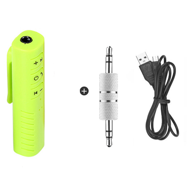 3.5mm jack bluetooth adapter håndfri bluetooth aux dongle mini lyd receptor bluetooth modtager til auto bilsæt musik: Grøn