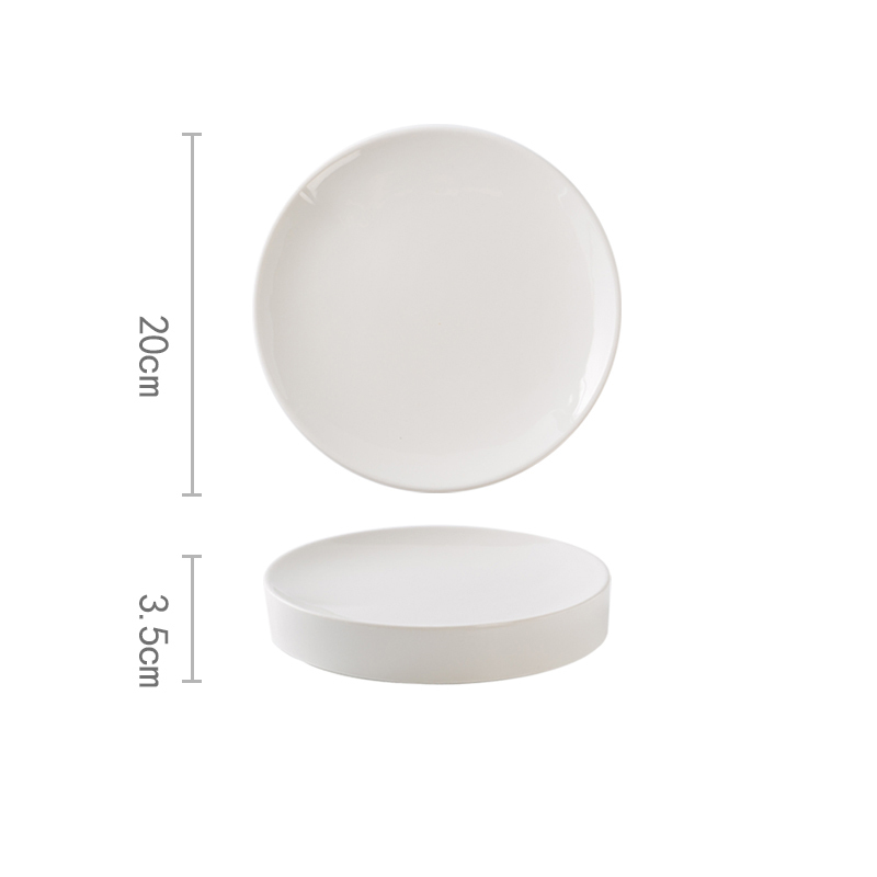 Plato de cerámica hueco para cena, plato de carne, vajilla de forma Irregular para el hogar, platos de aperitivos, bandeja de postre, plato de Pasta para restaurante: 8 inch A