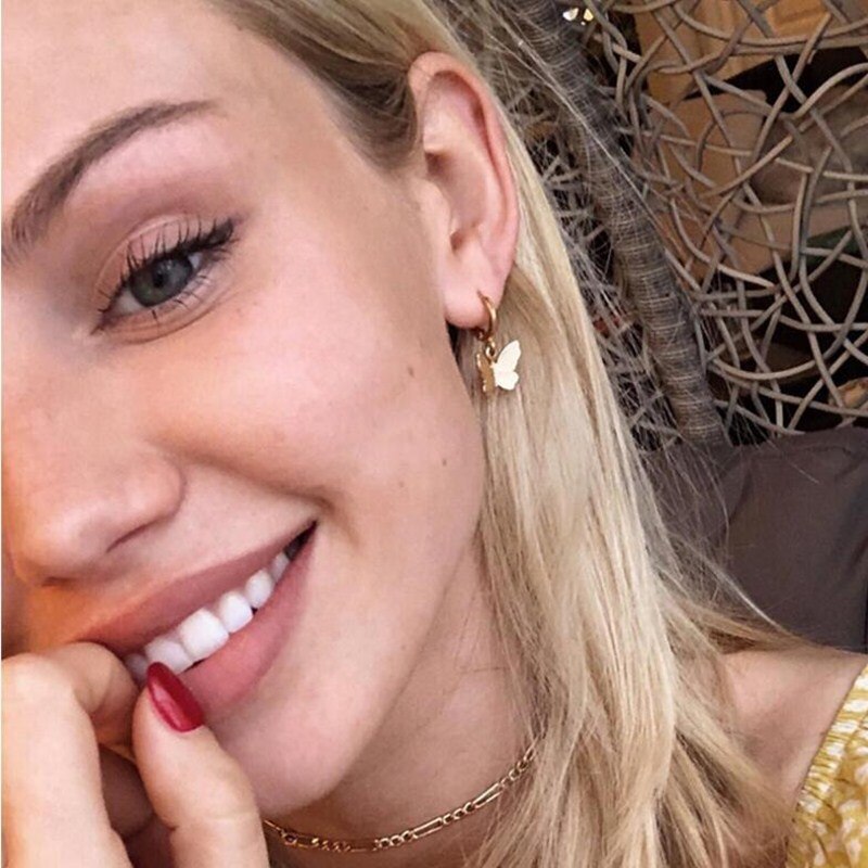 Frauen Schmetterling Ohrringe Clips Auf Erklärung Ohrringe Kreuze für Mädchen Ohr Schmuck pendientes Clip Ohrringe