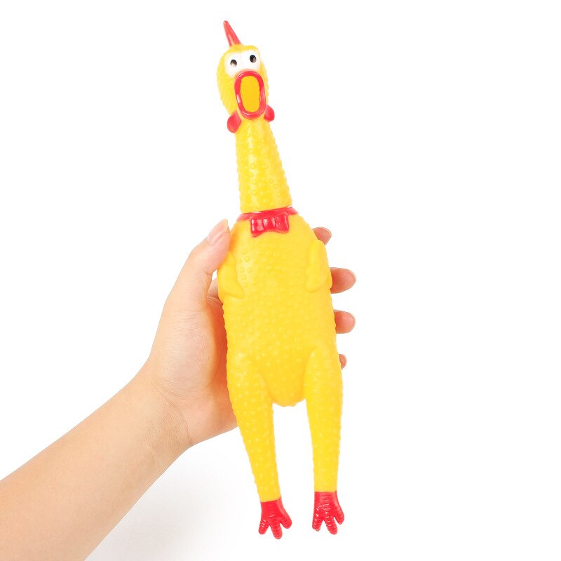 Gelb Gummi Huhn Schreien Hahn Spielzeug Welpen Spielzeug Haustier Spielereien lustige produkte Schrillen Dekompression Werkzeug Lustige Kauen E: 41CM