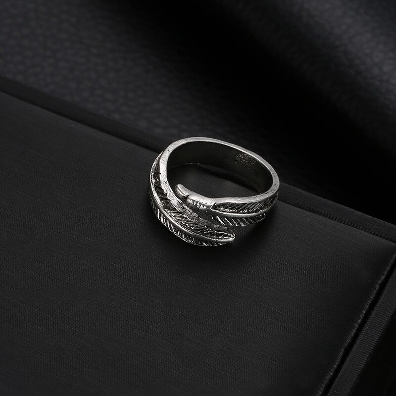 Minimalistische Retro Zilver Kleur Verstelbare Opening Ring Creatieve Veer Vlinder Boomtak Vinger Ring Voor Vrouwen Charm Sieraden