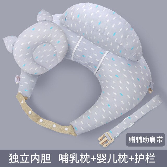 Coussin d'allaitement bébé maternité allaitement multifonction réglable coussin infantile -né alimentation couche lavable couverture: SET B2