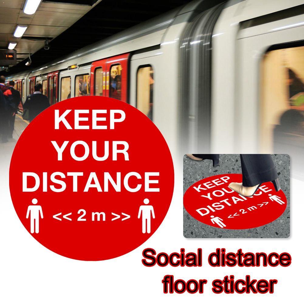 Public Area Social 2M Distancing Floor Sticker Indoor Ground For Crowd Control Sticker Sticker Decal Floor Safety Sign H2A4